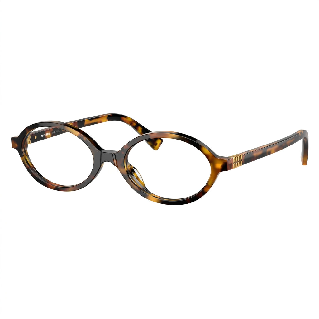 Miu Miu Women Regard Oval Honey Tortoiseshell Optical Glasses