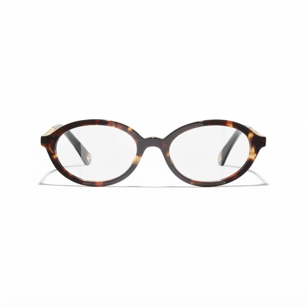 Chanel Women Optical Oval Brown Tortoise Eyeglasses