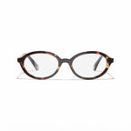 Chanel Women Optical Oval Brown Tortoise Eyeglasses