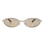 hanel Women Oval Silver Frame Gray Tinted Sunglasses