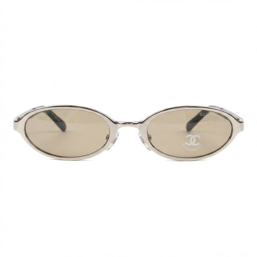 hanel Women Oval Silver Frame Gray Tinted Sunglasses