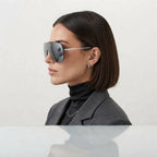 Chanel Women Shield Mask Frame Black Sunglasses