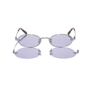 Miu Miu Women Rimless Oval Lilac Sunglasses
