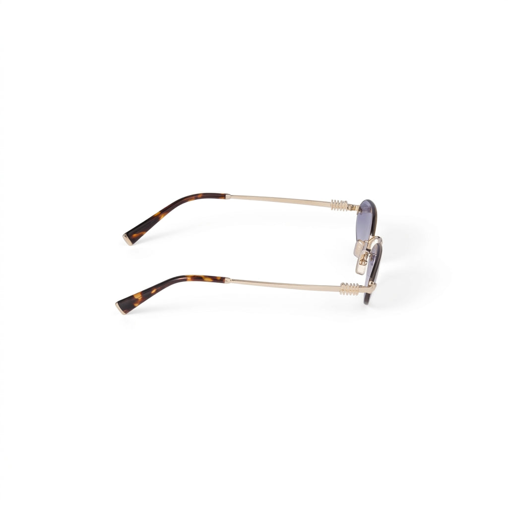 Miu Miu Women Rimless Oval Indigo Sunglasses