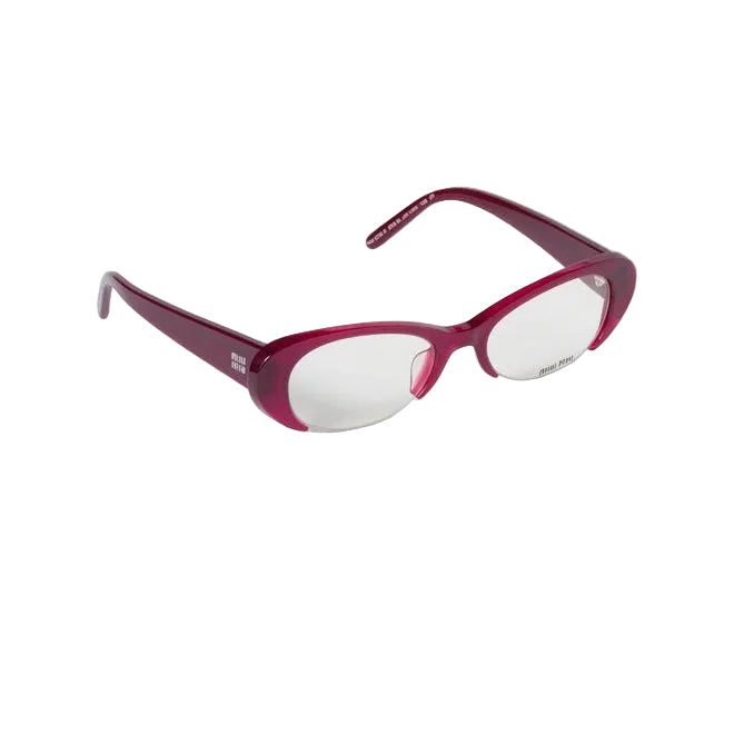 Miu Miu Women Vedette Oval Cut-Out Blue-ray Transparent Sunglasses