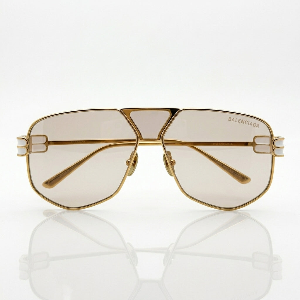 Balenciaga BB2267 Men Gold / White Sunglasses