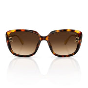 Miu Miu MU A08S Women Oversized Square Shield  Honey Tortoise / Brown Gradient Sunglasses 