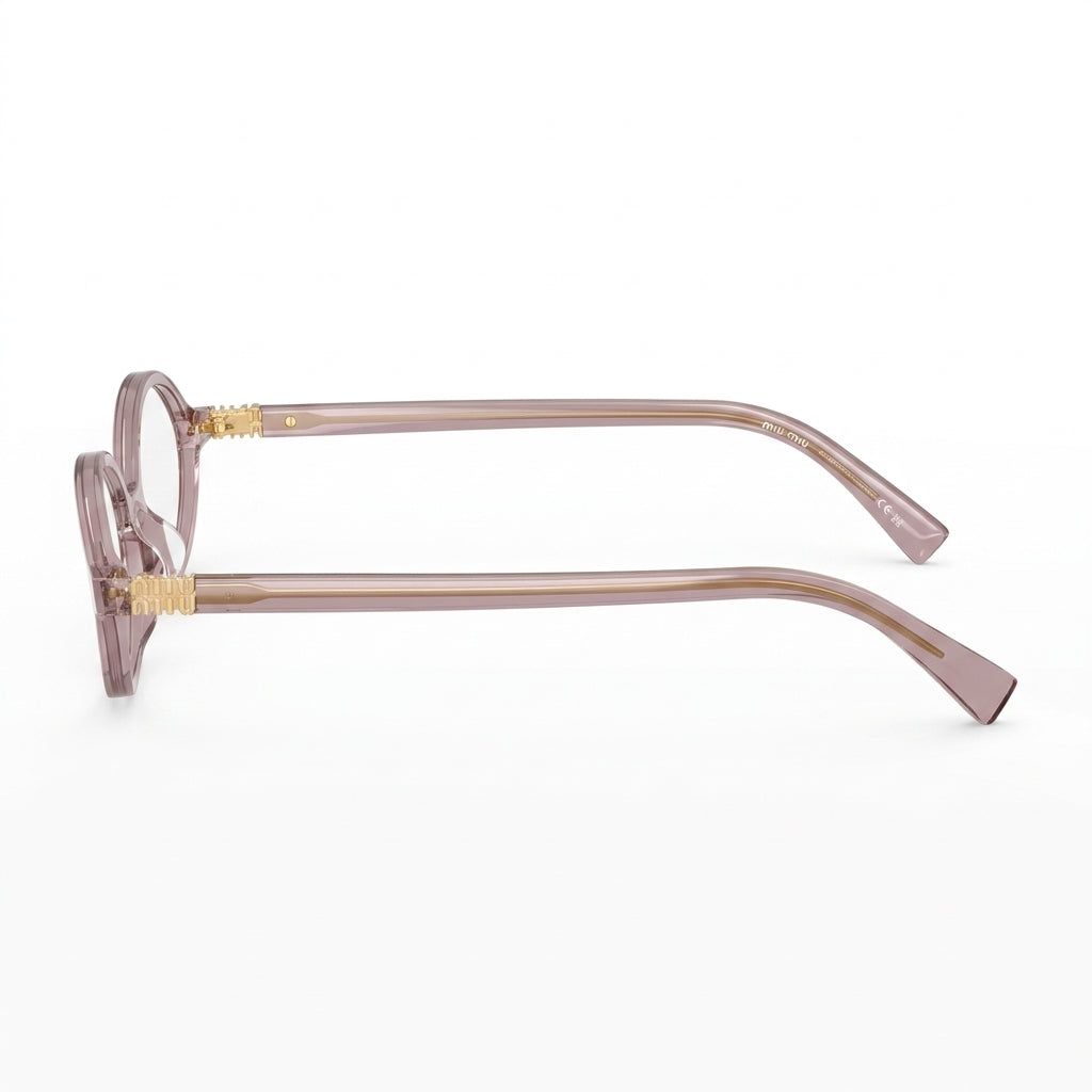 Miu Miu Women Regard Oval Transparent Pink Optical Glasses