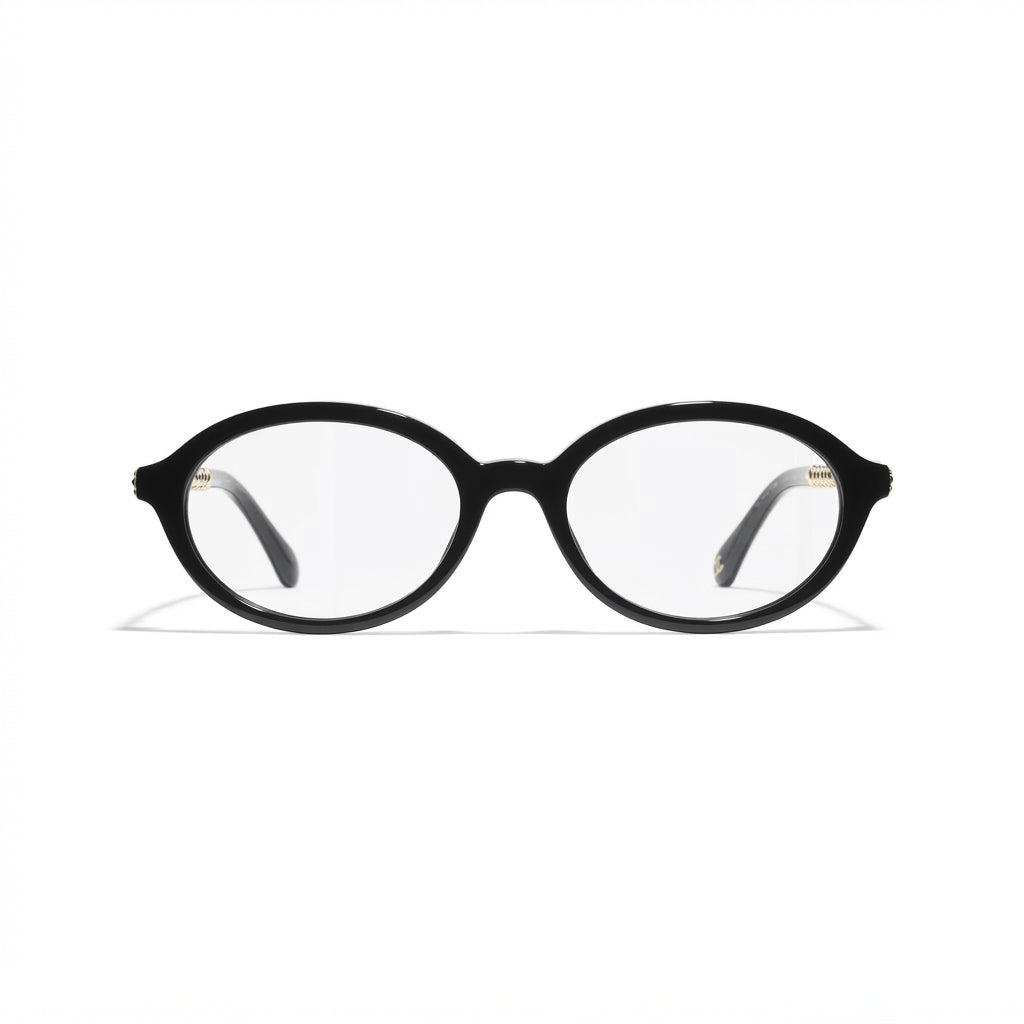 CHANEL Women’s Oval Black Eyeglasses