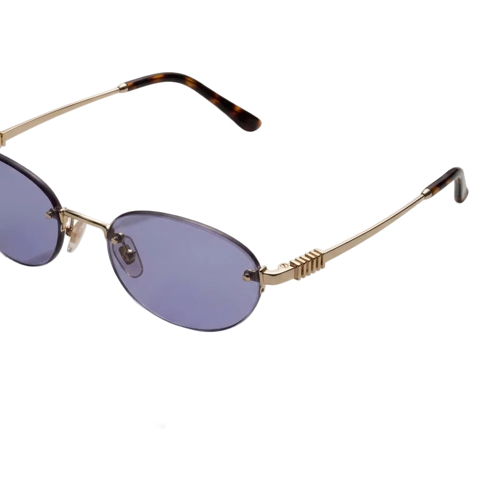 Miu Miu Women Rimless Oval Indigo Sunglasses