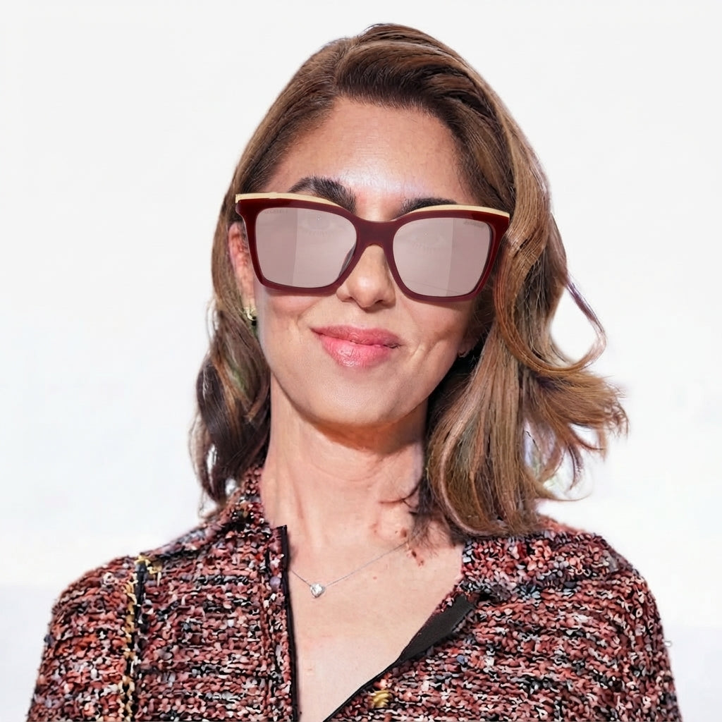 Chanel Women Butterfly Burgundy Sunglasses