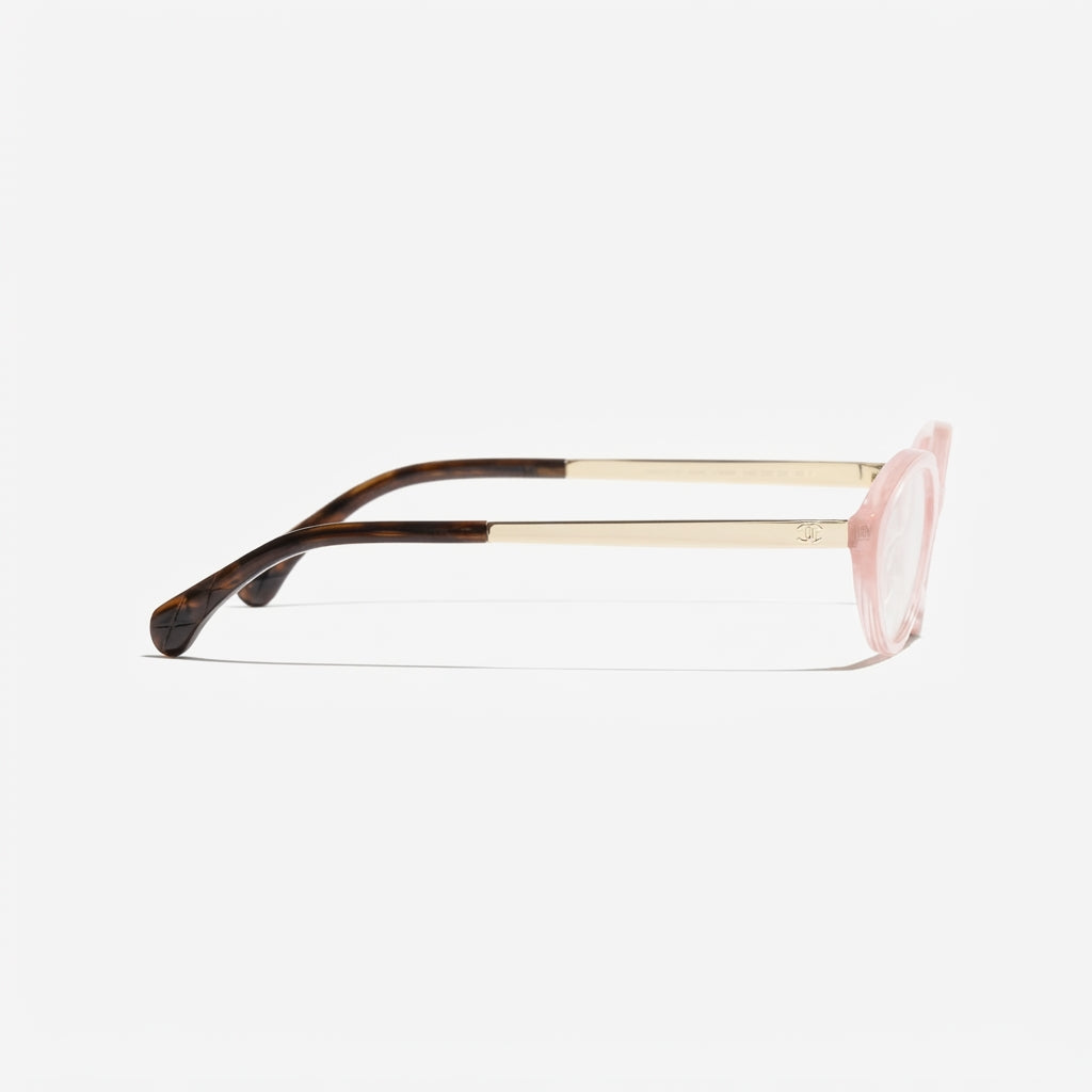 Chanel Women Oval Pink Eyeglasses