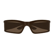 Balenciaga Unisex BB0458S Sunset Rectangle Brown / Silver Sunglasses