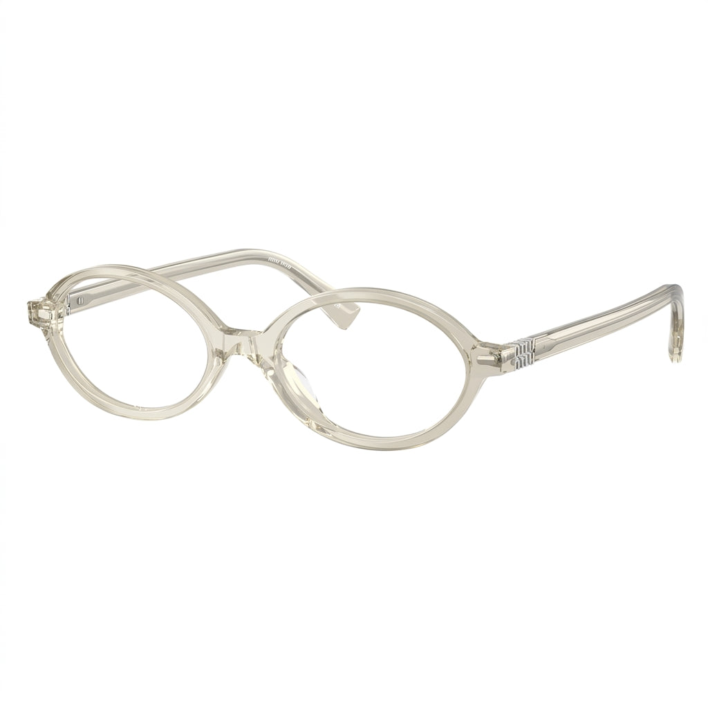 Miu Miu Women Regard Oval Transparent Grey Optical Glasses
