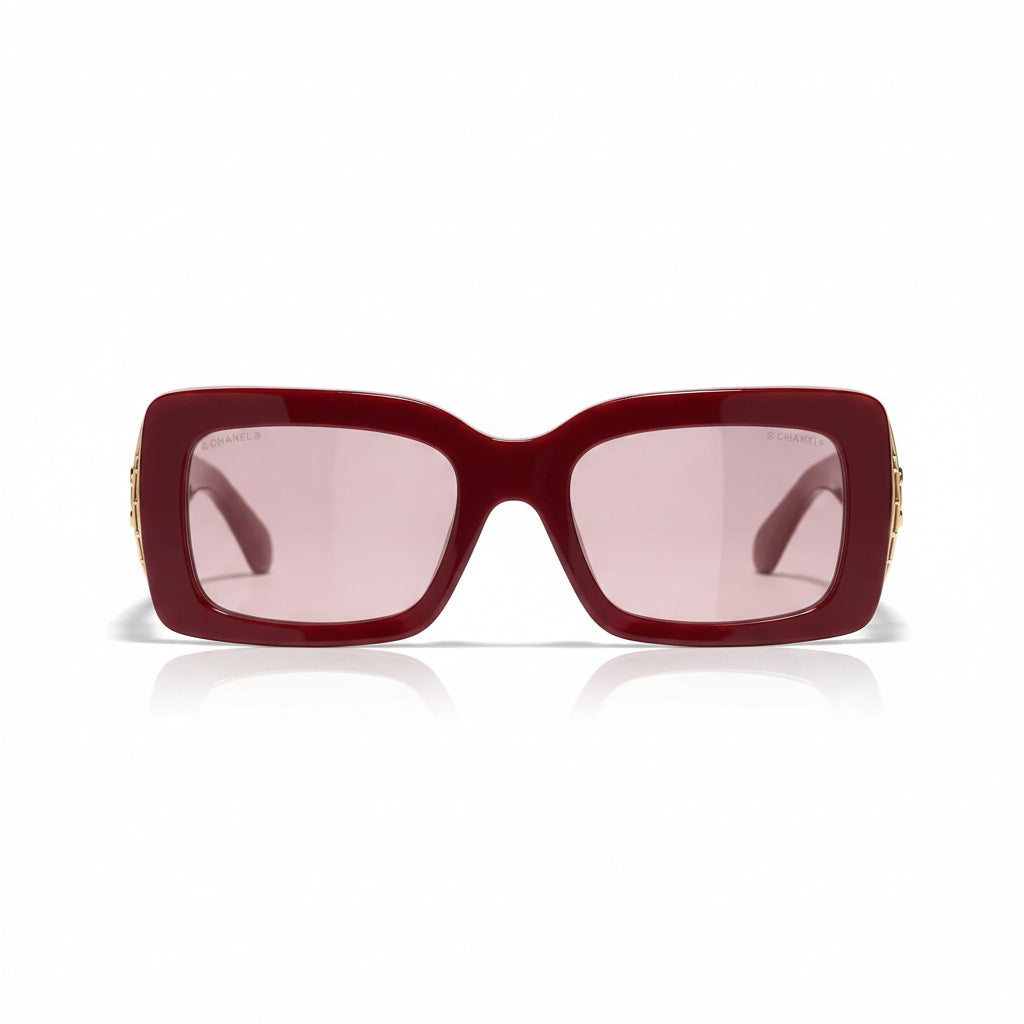 Chanel Women’s Rectangular Red Sunglasses