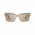 Chanel Women Square Beige & Tortoise Sunglasses