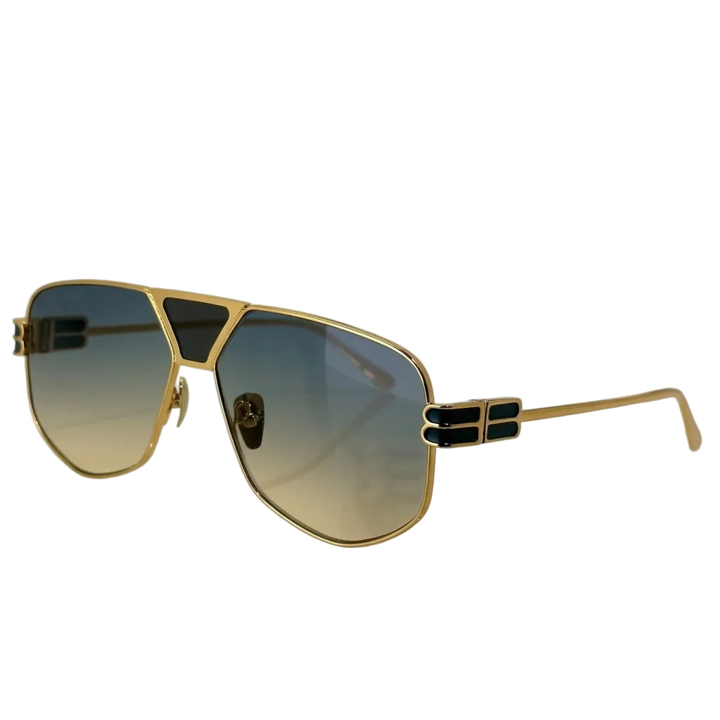 Balenciaga Men BB2267 Blue-to-Yellow / Amber Gradient Sunglasses