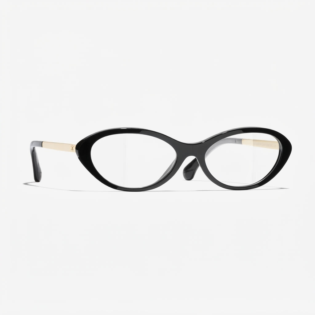 Chanel Women Oval Black Eyeglasses