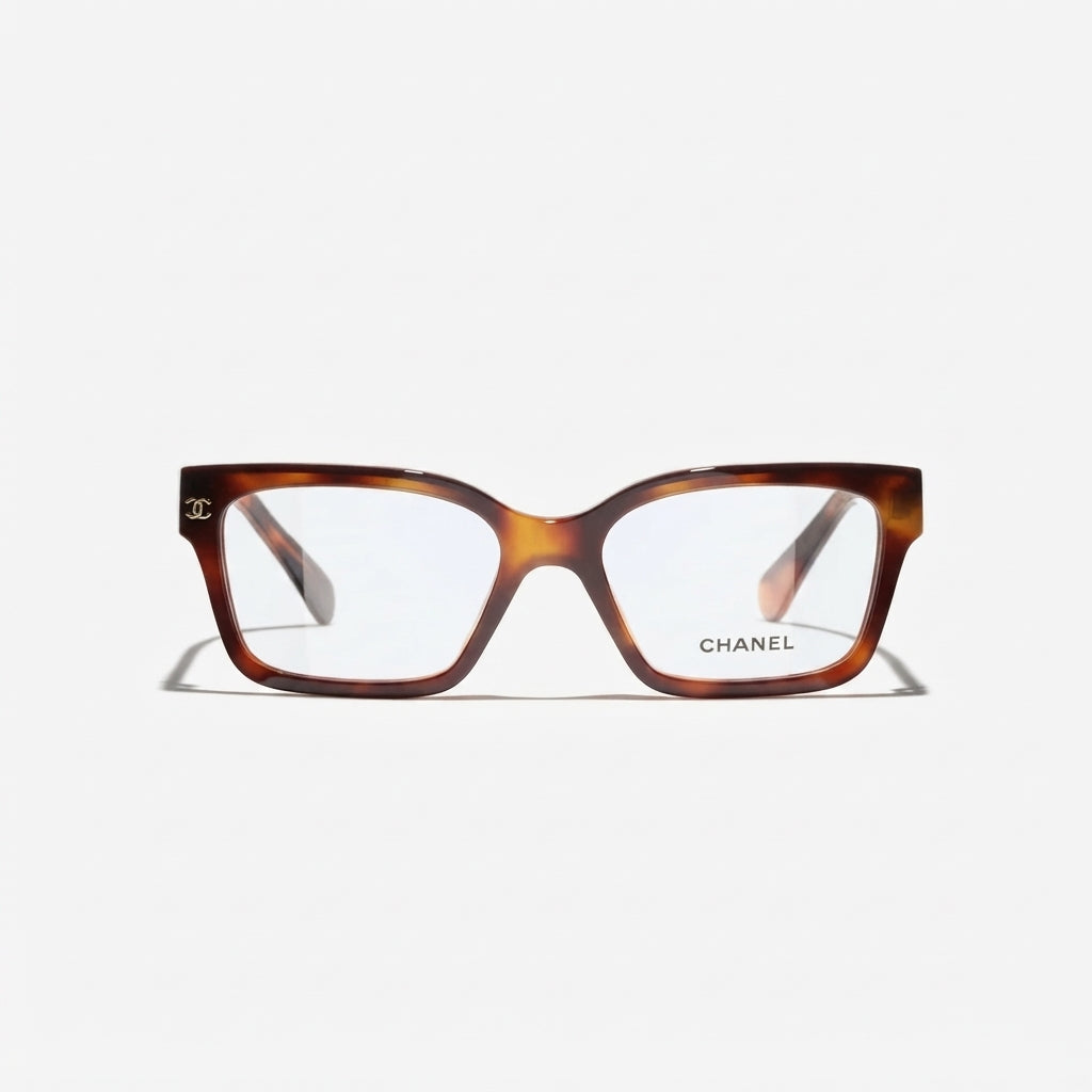 Chanel Women Rectangular Dark Tortoise Glasses