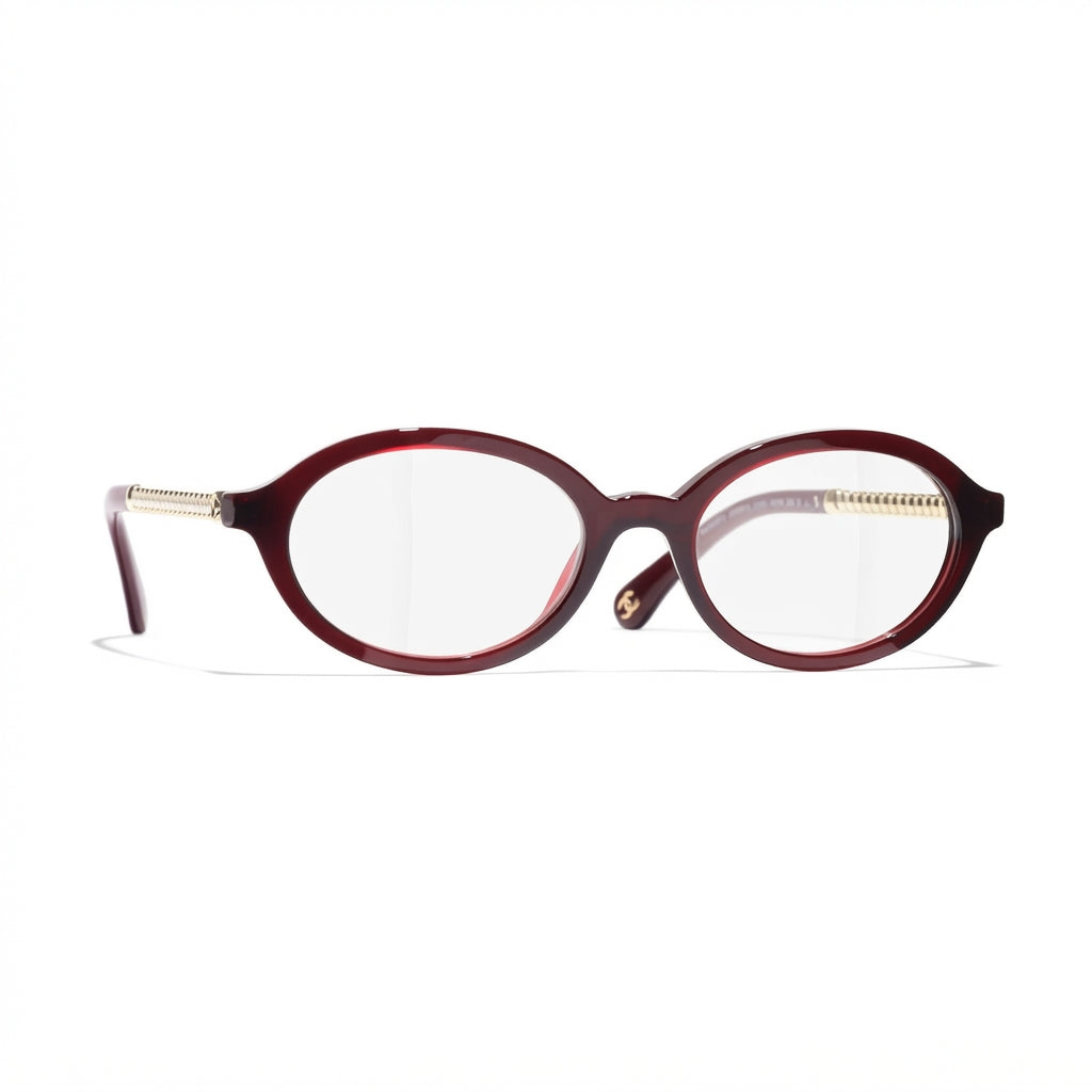 Chanel Women Optical Oval Red Eyeglasses
