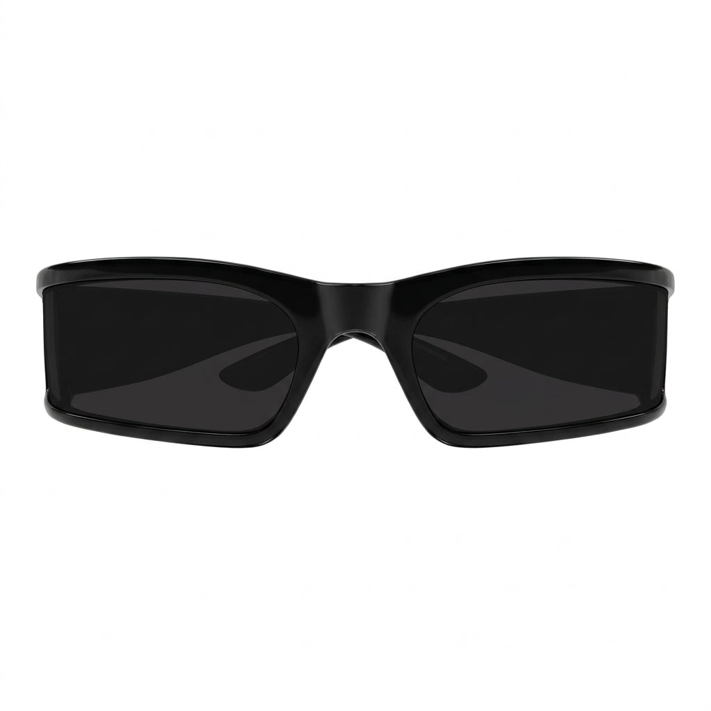 Balenciaga Unisex BB0458S Sunset Rectangle Black / Dark Grey Sunglasses