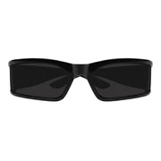 Balenciaga Unisex BB0458S Sunset Rectangle Black / Dark Grey Sunglasses