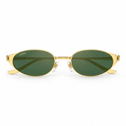 Cartier Panthère de C Women Oval Gold & Green Mirrored Lenses Sunglasses