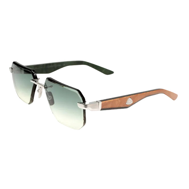 Maybach THE VISIONIST SUN I Unisex Palladium Plated Titanium / Green Gradient Sunglasses