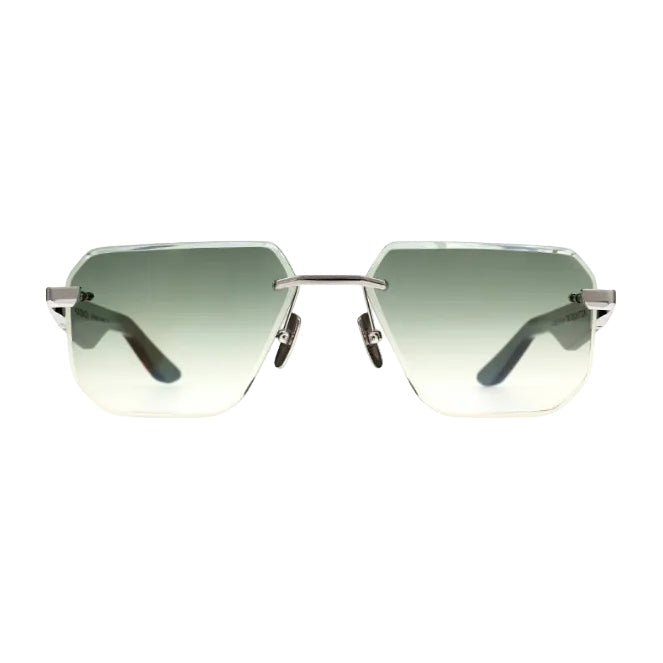 Maybach THE VISIONIST SUN I Unisex Palladium Plated Titanium / Green Gradient Sunglasses 