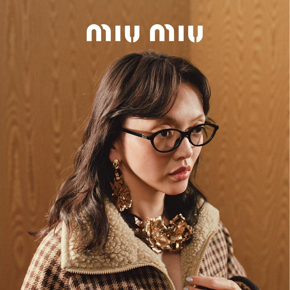 Miu Miu Women MU 09XV Honey Havana Cat-Eye Optical Glasses