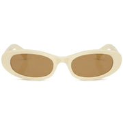 Miu Miu Women MU C02S Oval Milk / Brown Sunglasses