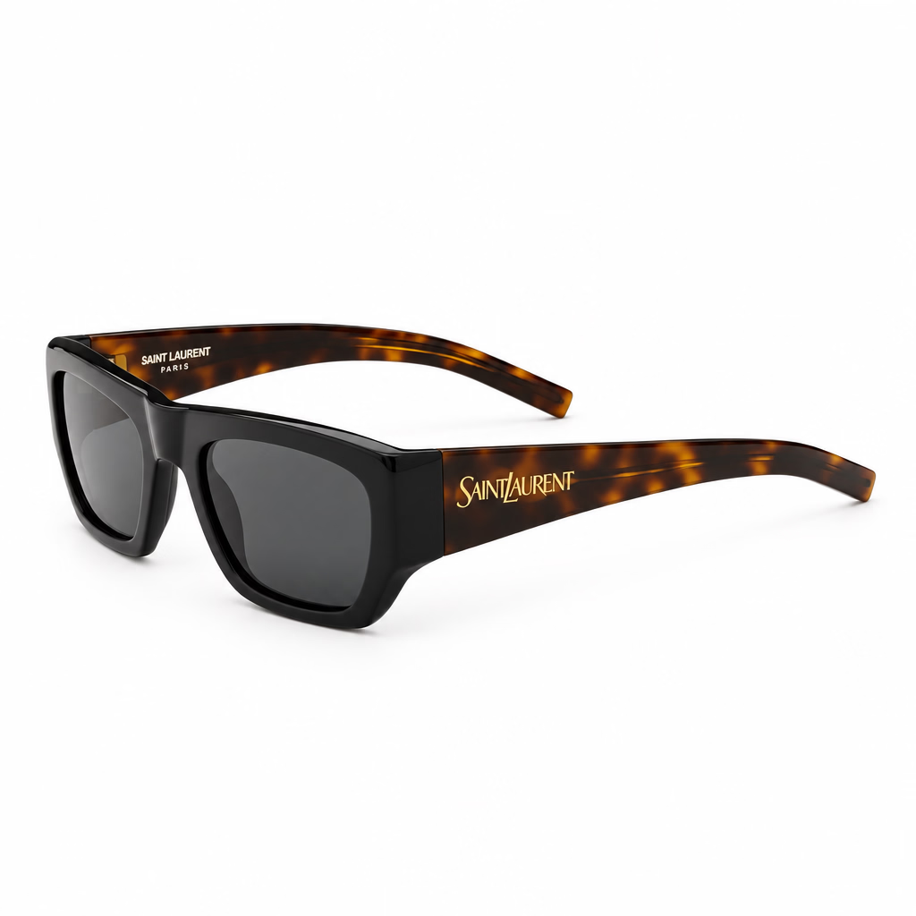 Saint Laurent SL 740 Women Pillowed Square Black / Medium Havana Sunglasses