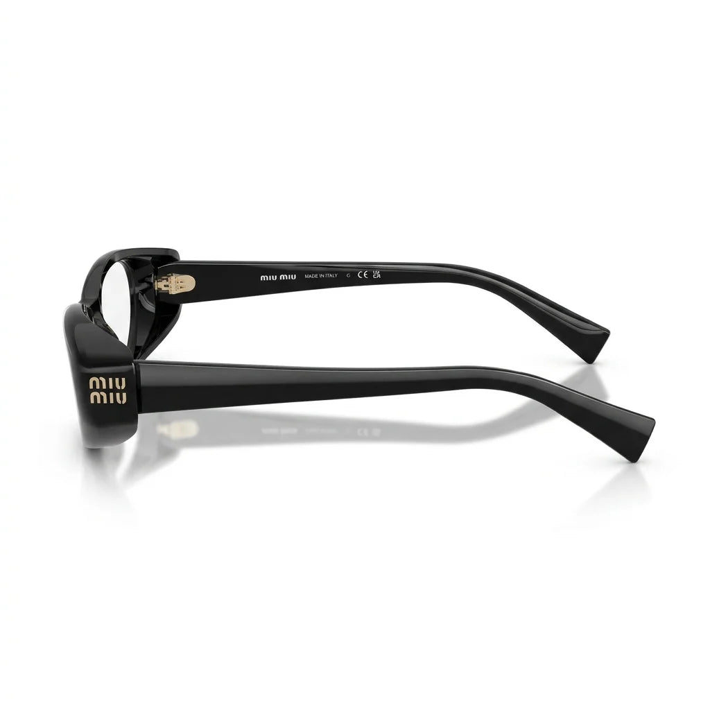 Miu Miu Women MU 03ZV Narrow Oval Optical  Black / Transparent Glasses