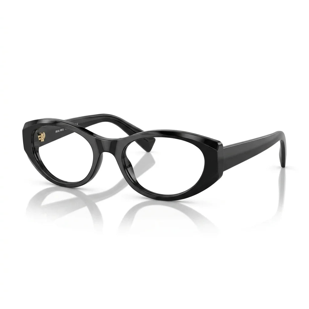 Miu Miu Women MU 03ZV Narrow Oval Optical  Black / Transparent Glasses