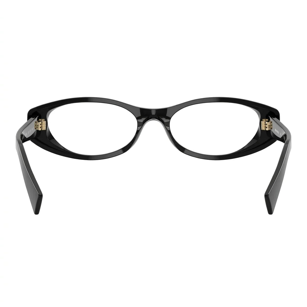 Miu Miu Women MU 03ZV Narrow Oval Optical  Black / Transparent Glasses