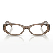 Miu Miu Women MU 03ZV Narrow Oval Optical Transparent Brown Glasses