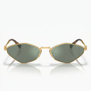 Miu Miu Women Gold Metal / Green Mirrored Sunglasses