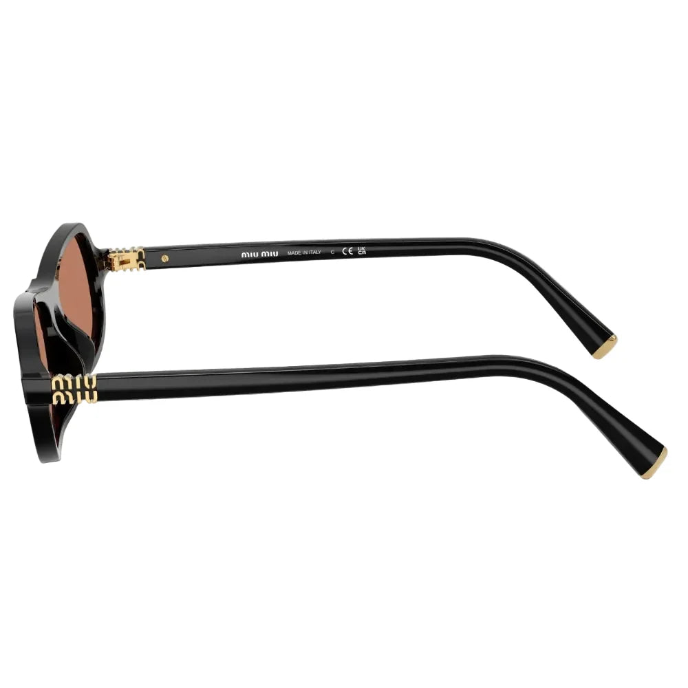 Miu Miu Women MU B10SU Irregular Black / Brown Sunglasses