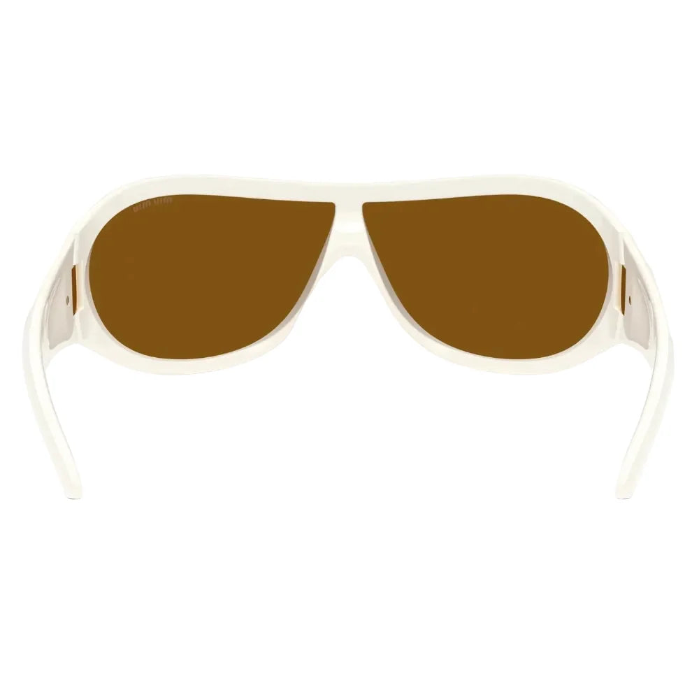 Miu Miu Ivresse Women Wraparound White / Bronze Sunglasses
