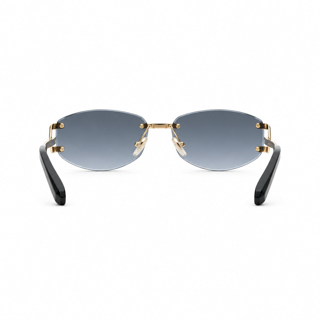 Philipp Plein Unisex Oval PLEIN SLEEK Black Sunglasses