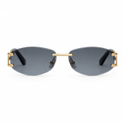 Philipp Plein Unisex Oval PLEIN SLEEK Black Sunglasses
