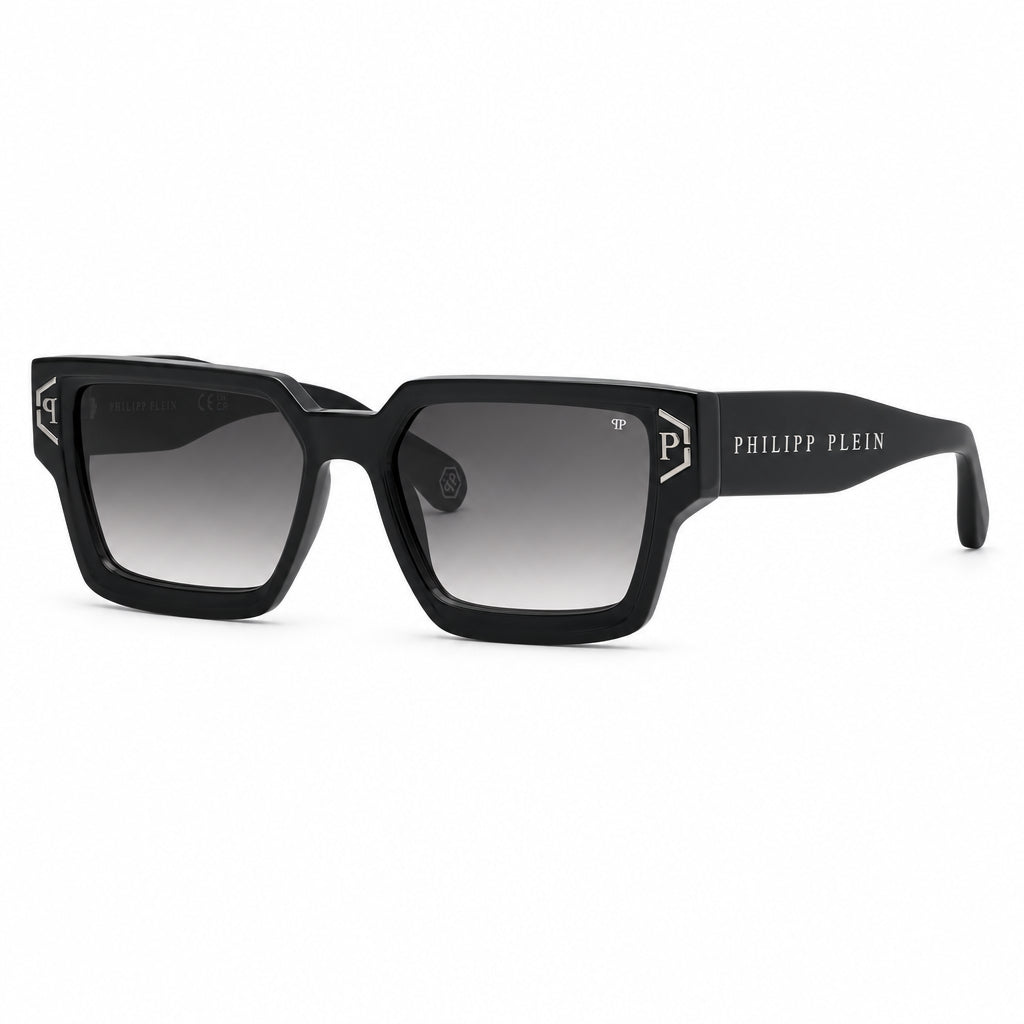 Philipp Plein Men's Square Matte / Sandblasted Black Sunglasses