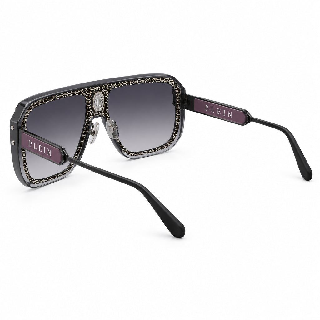 Philipp Plein Unisex Shield Semi-Matt Purple / Silver Sunglasses
