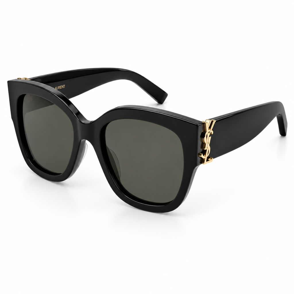 Saint Laurent Women SL M95/F 001 Black/Grey Square Sunglasses