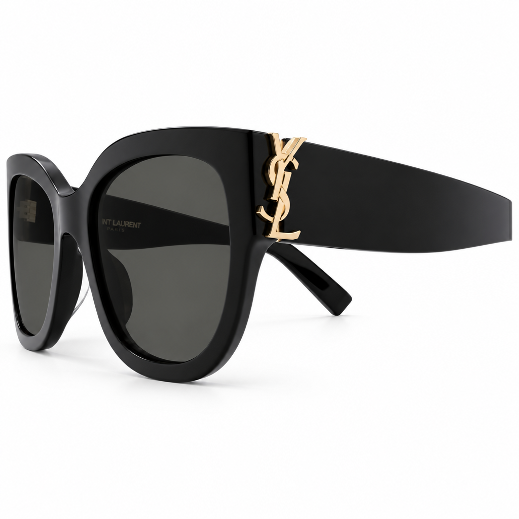 Saint Laurent Women SL M95/F 001 Black/Grey Square Sunglasses