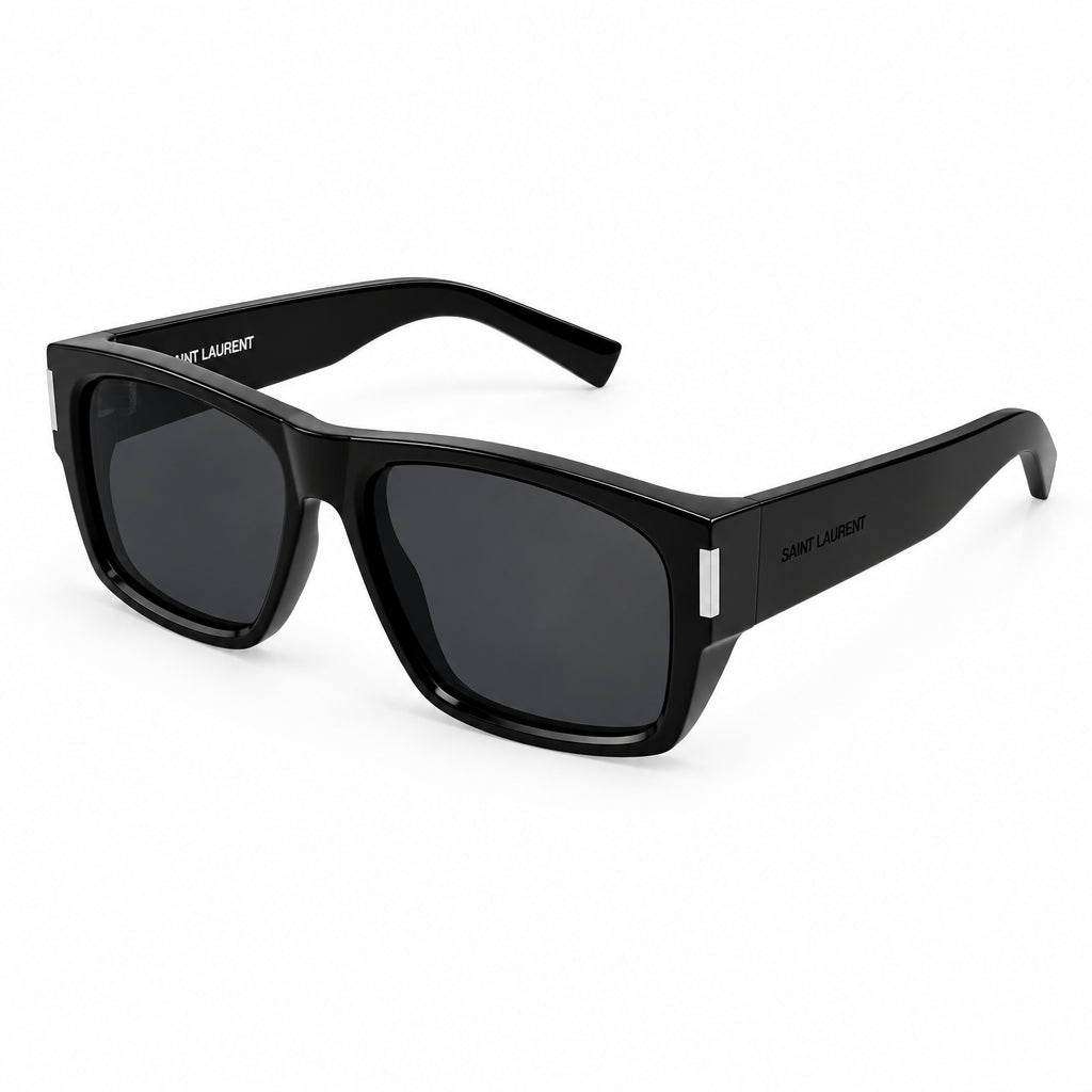 Saint Laurent SL 689  Unisex Square Black Sunglasses