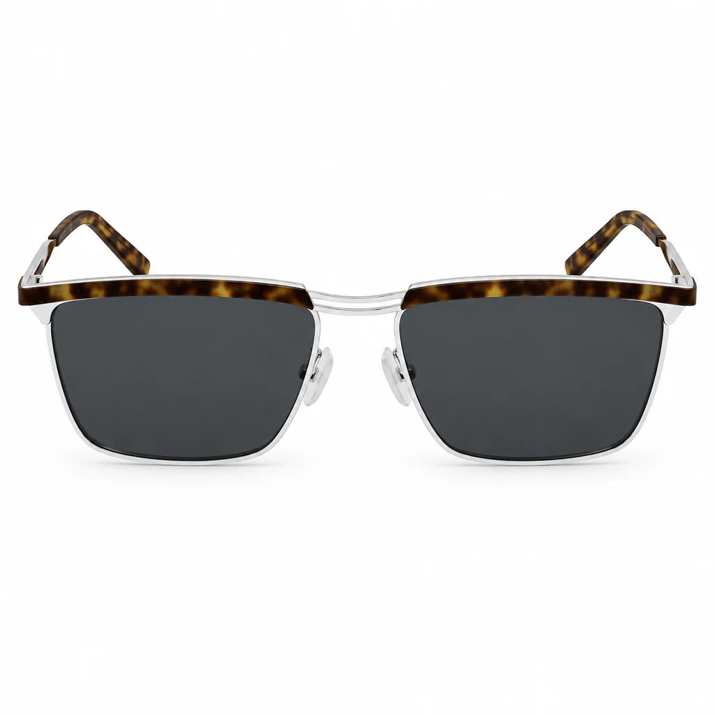 Saint Laurent Men SL 795 Joe Square Silver / Havana Sunglasses