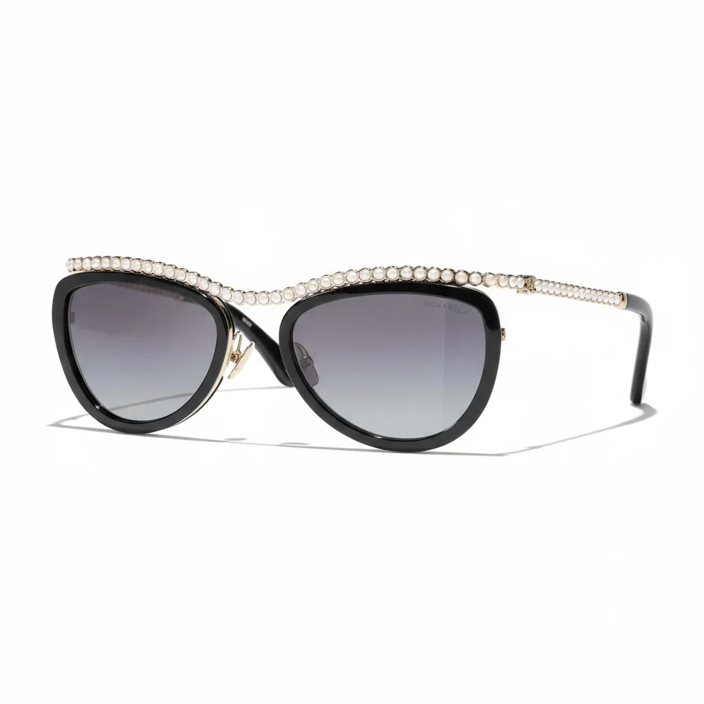 Chanel Women Cat-Eye Black Sunglasses
