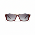 Chanel Women Rectangular Red Sunglasses