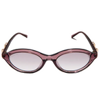 Gucci Women Oval Frame Transparent Brown Sunglasses